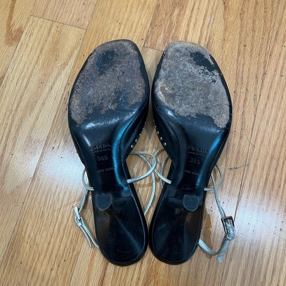 Prada Black Studded Strappy Sandals - Picture 7 of 8